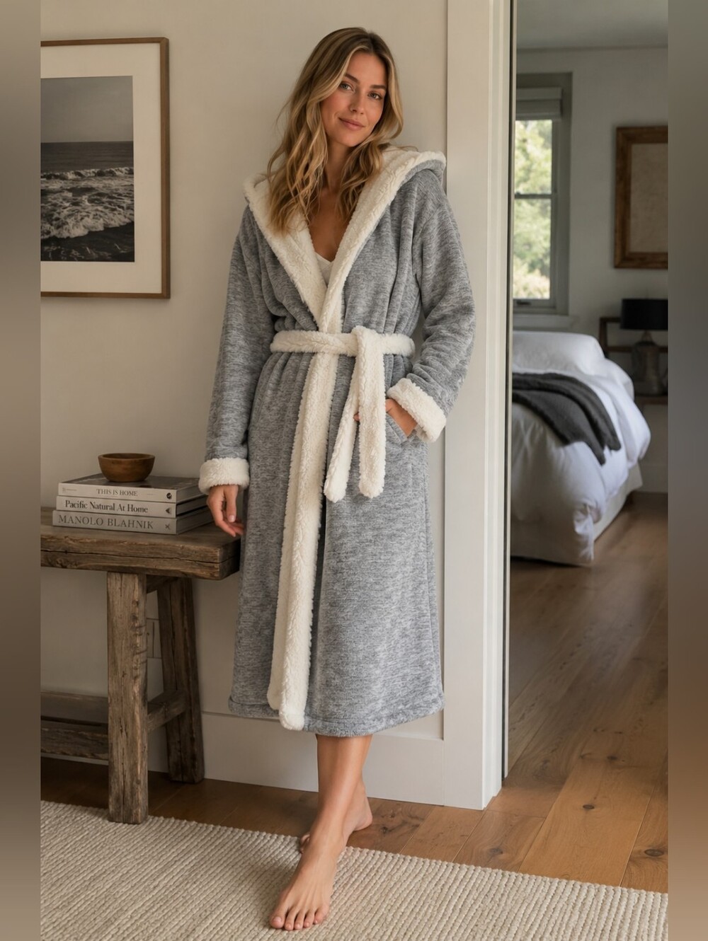 UGG Portola Reversible Hooded Robe Size M